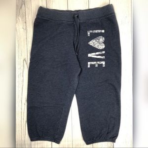 VS Navy Blue Love Capri Sweatpants Size L